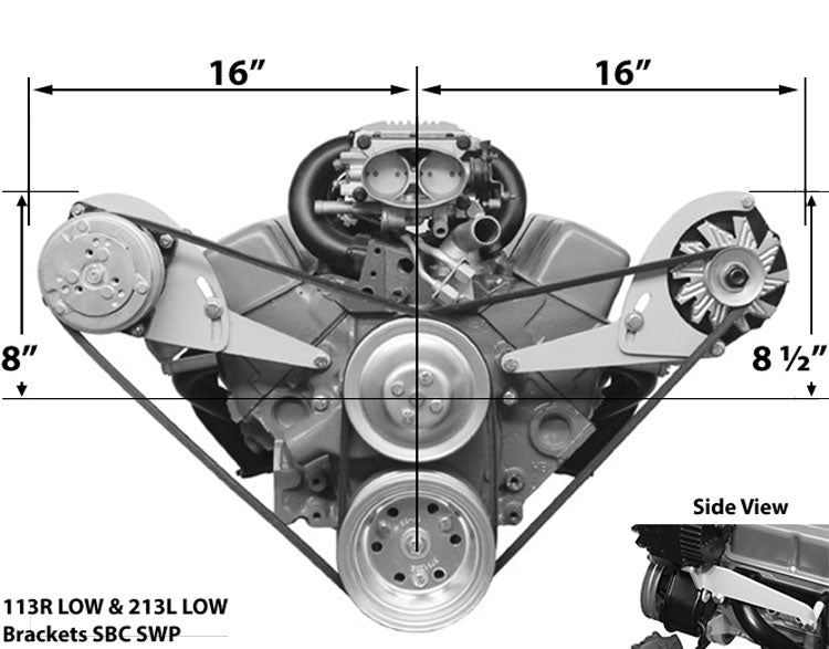 113R LOW SBC Short Pump Bracket Low Profile Pass. Side