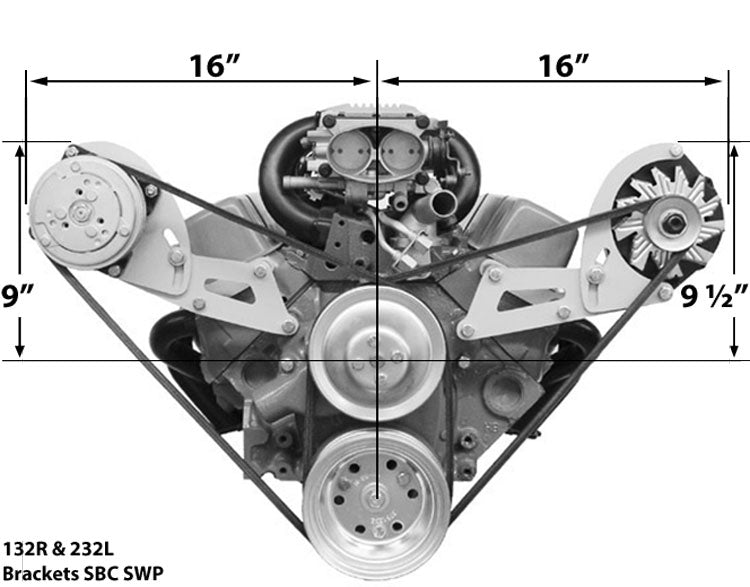 132R SBC Short Pump Bracket Low Profile Pass. Side