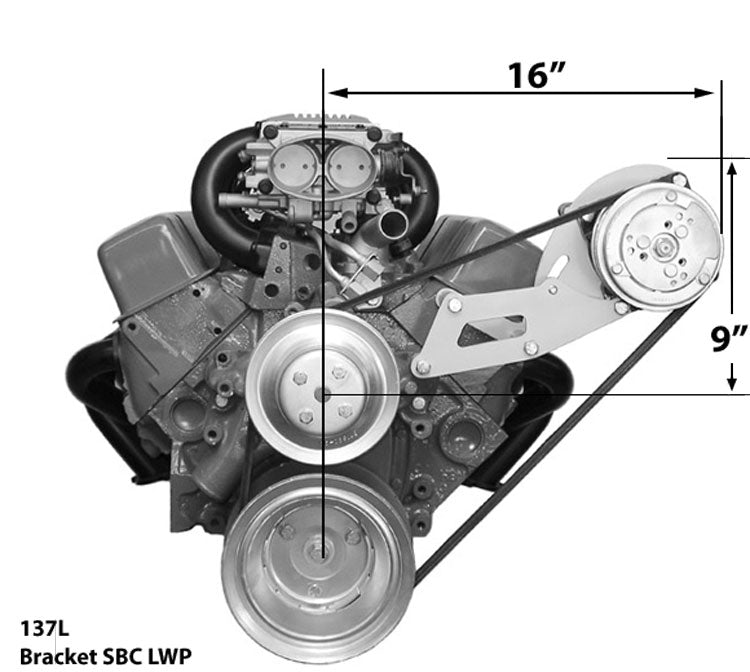 137L SBC Long Pump Bracket Low Profile Driver Side