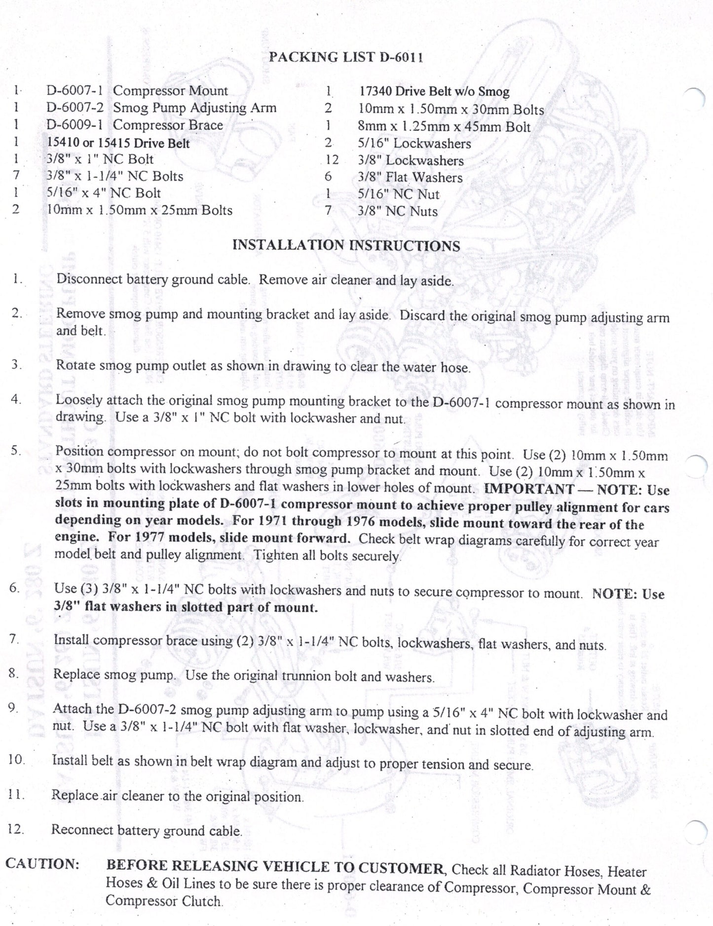 Datsun 240Z 260Z 280Z Compressor Upgrade Kit