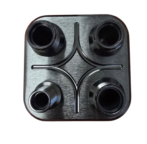 A/C & Heat Square Bulkhead - Black Finish