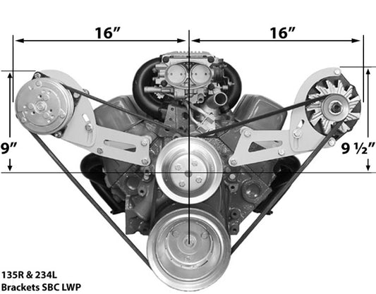135R SBC Long Pump Bracket Low Profile Passenger Side