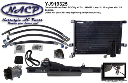 1994-1995 Jeep YJ Wrangler AC Kit 2.5L or 4.0L Engine Plug and Play Install Option Evaporator