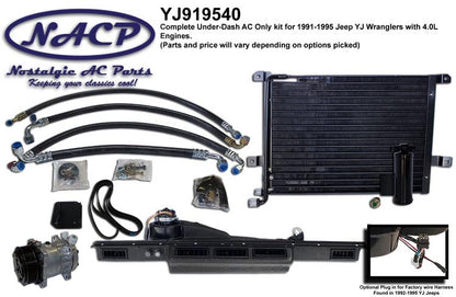 1991-1995 Jeep YJ Wrangler AC Kit 4.0L Engine