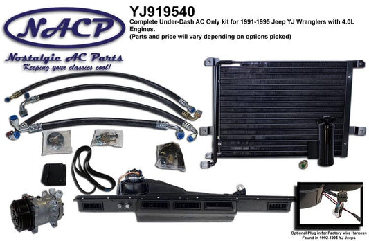 1991-1995 Jeep YJ Wrangler AC Kit 4.0L Engine
