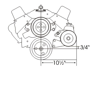 SBC Long Water Pump Power Steering Bracket (Reverse Rotation Water Pump)
