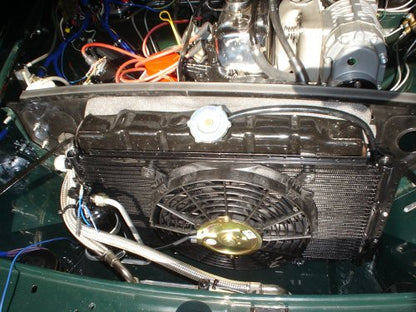 MGB Condenser with Drier, Fan, Relay, Brackets, & Binary