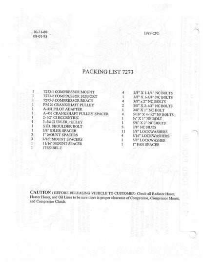 1974 - 1978 360 390 Ci Engine Compressor Bracket