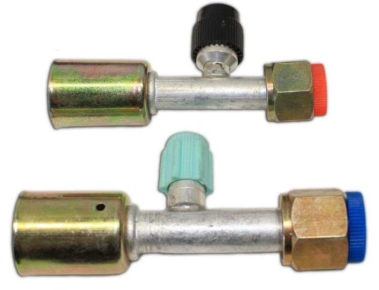 UAC A/C Fittings – #8 And #10 Straight With Service Ports – FT1303-3SBC & FT1302-3SBC