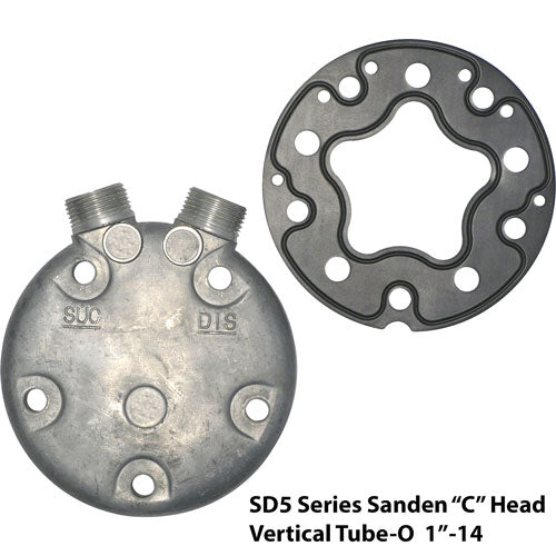 Sanden SD 508 Vertical Tube-O Fittings Head / Back "C"