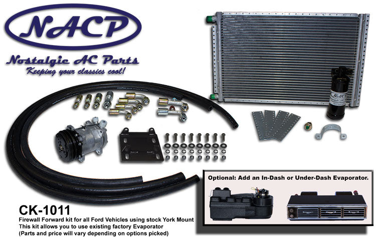 Complete Firewall Forward Kit Ford Cars and Trucks - Stock York Comp. Mount