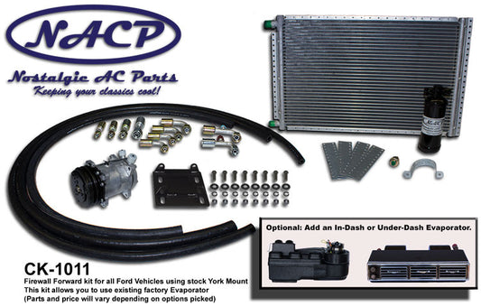 Complete Firewall Forward Kit Ford Cars and Trucks - Stock York Comp. Mount