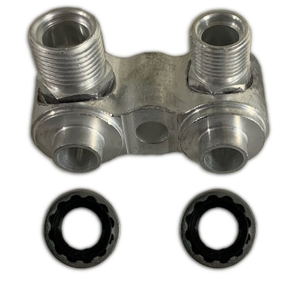 G.M. Compressor Hose Adapter 90 Degrees Out With Washers