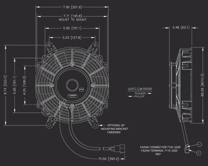 8 Inch Straight Blade Maradyne Fan 540 True CFM M083K
