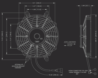 9 Inch Low Profile Maradyne High Performance Electric Fan 790 True CFM M093K