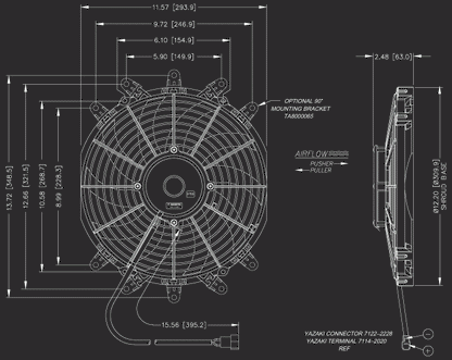 11 Inch Low Profile Maradyne High Performance Electric Fan 1110 True CFM M113K