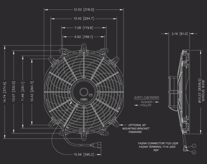 12 Inch Low Profile Maradyne High Performance Electric Fan 1565 True CFM M122K