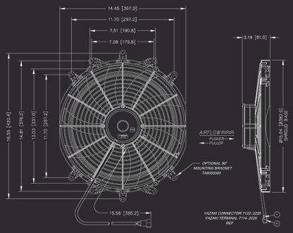 14 Inch Low Profile Maradyne High Performance Electric Fan 2135 True CFM M142K