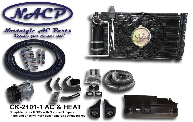 Complete A/C & Heat System MGB Chrome Bumper V-Belt