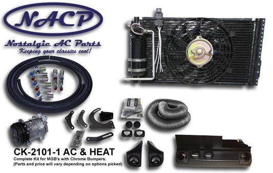 Complete A/C & Heat System MGB Chrome Bumper V-Belt