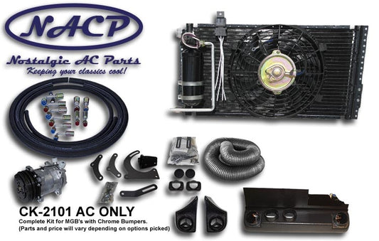 Complete A/C System MGB Chrome Bumper V-Belt