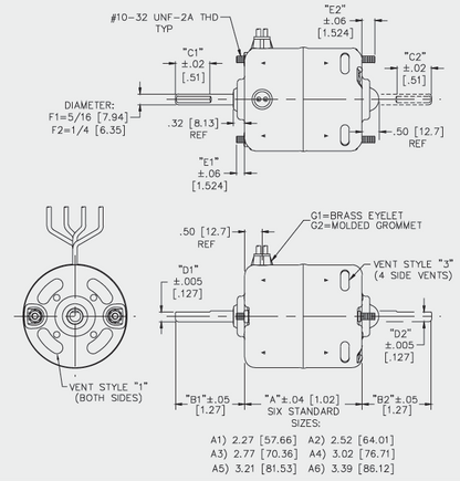Universal Single Shaft Three Speed Blower Motor 12 Volt