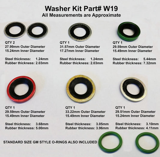 W19 Sealing washer kit various gm compressors