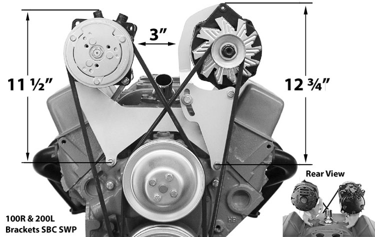 100R SBC Short Pump Bracket High Mount Passenger Side