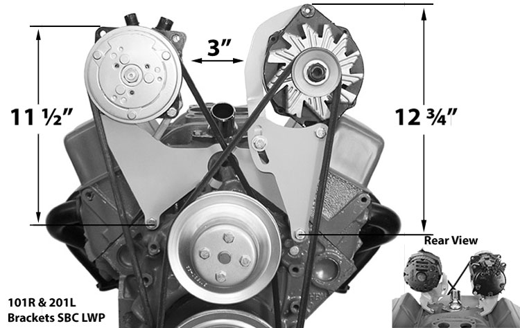 101R SBC Long Pump Bracket High Mount Passenger Side