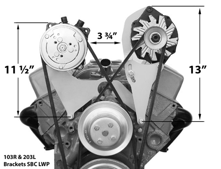 103R SBC Long Pump Bracket High Mount Passenger Side