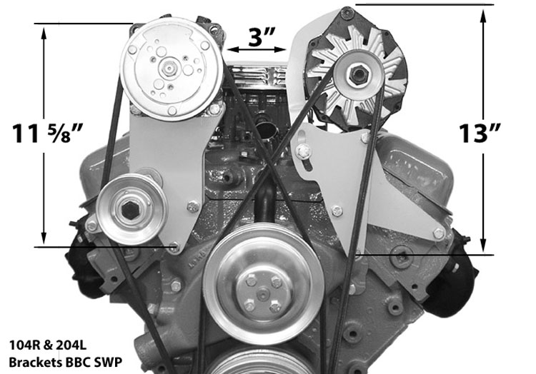 104R BBC Short Pump Bracket High Mount Passenger Side