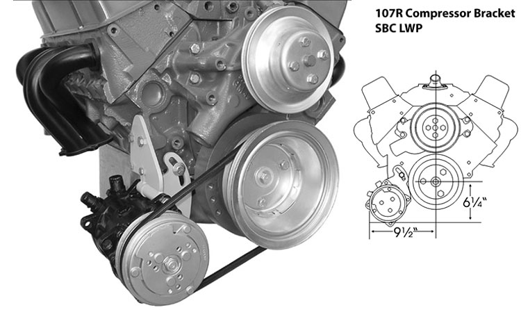 107R SBC Short Water Pump Low Engine Mount Pass. Side