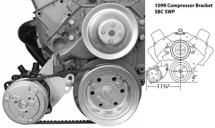 109R SBC Short Water Pump Low Engine Mount Pass. Side