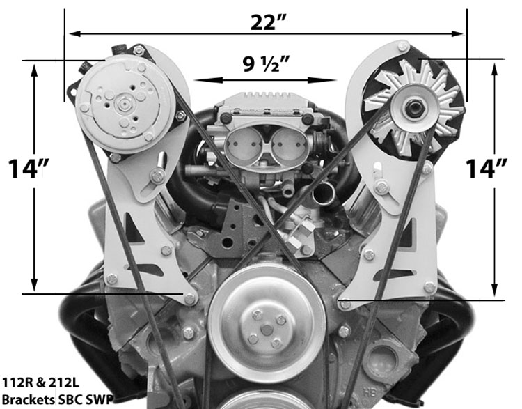 112R SBC Short Pump Bracket High Mount Passenger Side