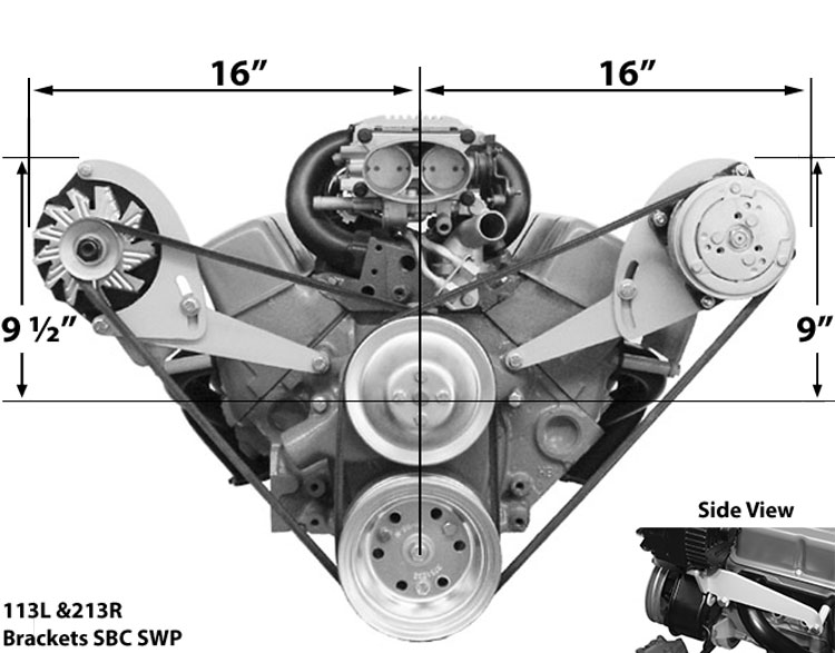 113L SBC Short Pump Bracket Low Profile Driver Side