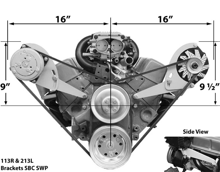 113R SBC Short Pump Bracket Low Profile Passenger Side