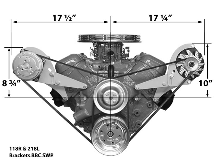 118R BBC Short Pump Bracket Low Profile Passenger Side