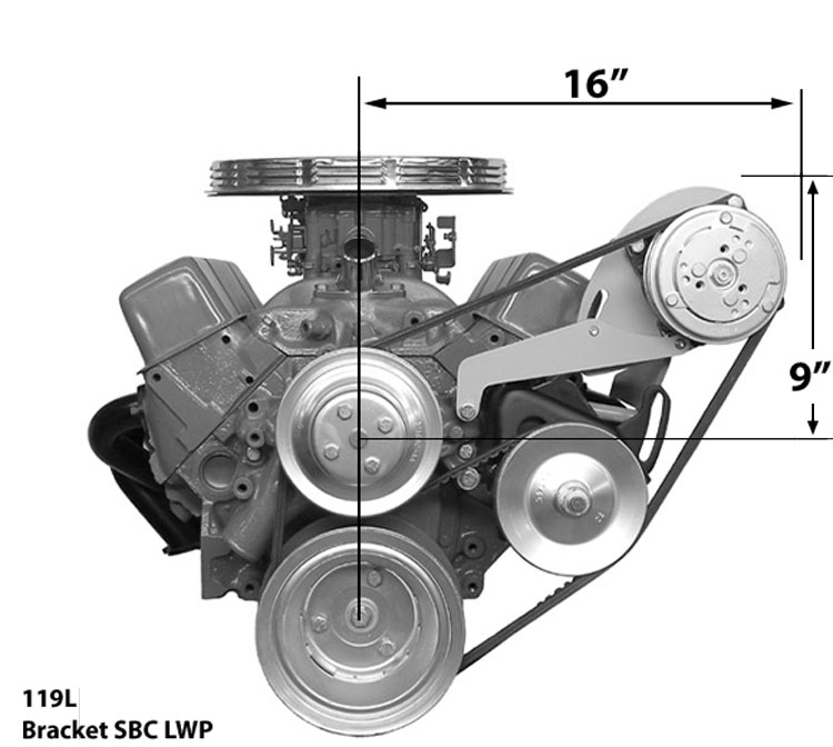 119L SBC Long Pump Bracket Low Profile Driver Side