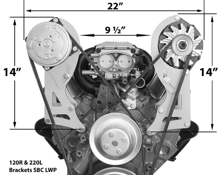 120R SBC Long Pump Bracket High Mount Passenger Side