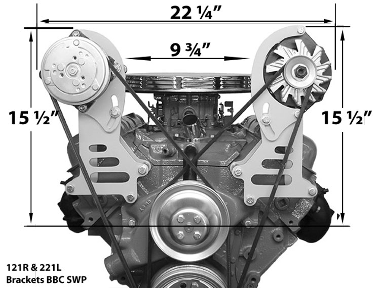 121R BBC Short Pump Bracket High Mount Passenger Side