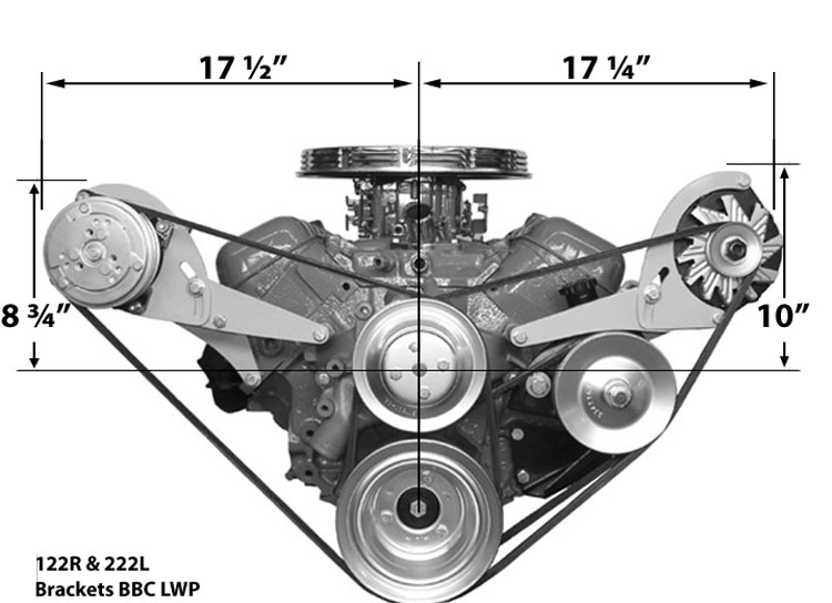 122R BBC Long Pump Bracket Low Profile Passenger Side