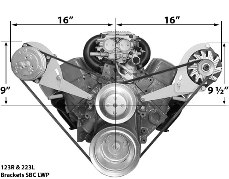 123R SBC Long Pump Bracket Low Profile Passenger Side