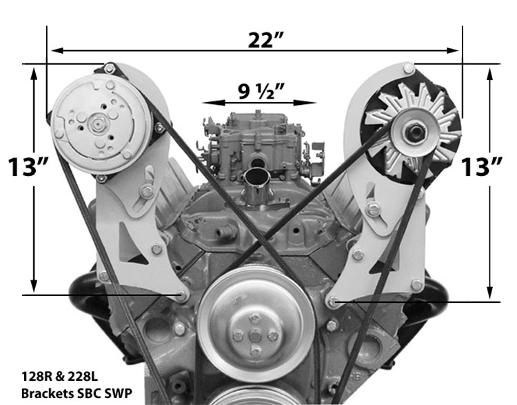 128R SBC Short Pump Bracket High Mount Passenger Side