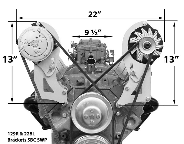 129R SBC Short Pump Bracket High Mount Passenger Side