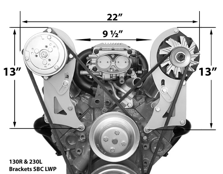 130R SBC Long Pump Bracket High Mount Passenger Side