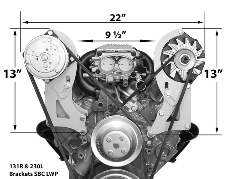 131R SBC Long Pump Bracket High Mount Passenger Side