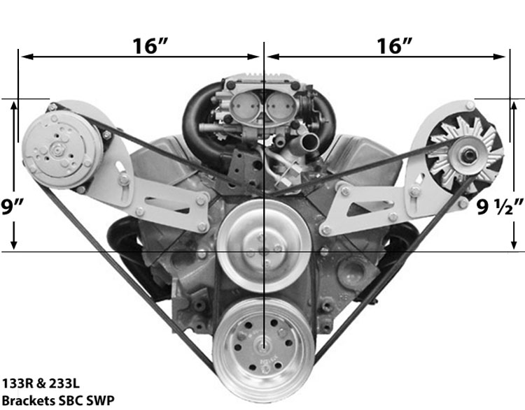 133R SBC Short Pump Bracket Low Profile Passenger Side