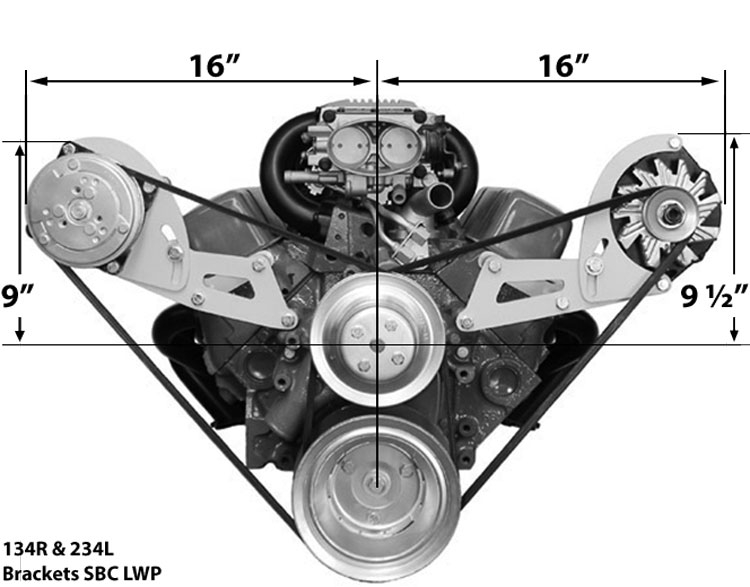 134R SBC Long Pump Bracket Low Profile Passenger Side