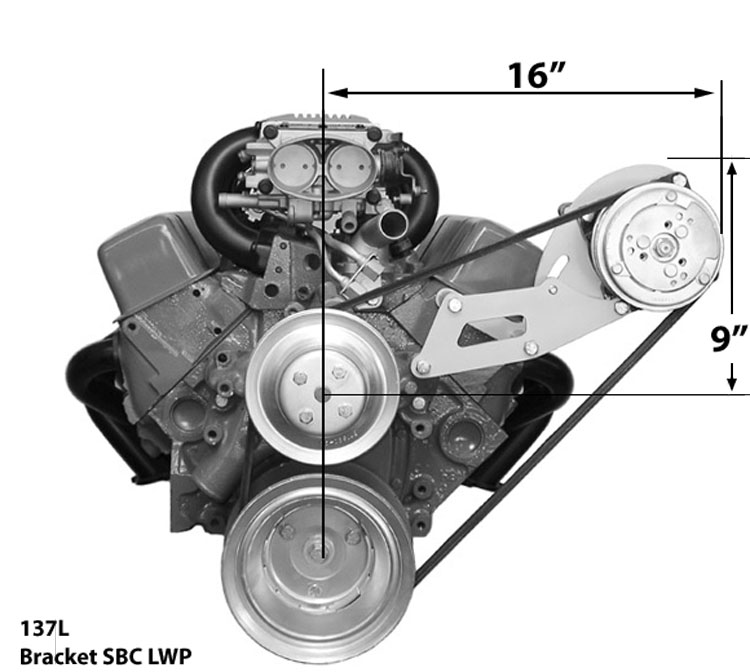 137L SBC Long Pump Bracket Low Profile Driver Side