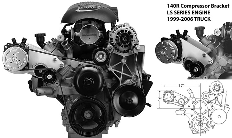 1999-2006 Chevrolet LS Truck Motor Compressor Bracket Kit